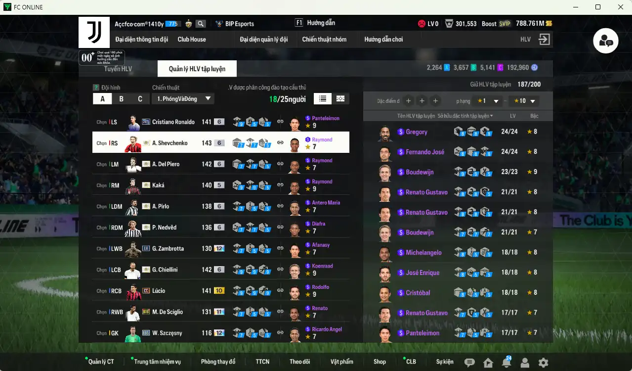 Ảnh Juventus mix AC Milan 182.778b có Sheva ITM+6, Kaká ITM, Nedved ITM+6, Del Piero ITM+6, Pirlo ITM+6, Chiellini ITM+6, Gattuso ITM+6, CR7 26TS+6… Full miniface, còn nhiều thẻ GIẢM THUẾ. HLV Xịn, dư nhiều CP, đã đào tạo full chỉ số nhiều ct