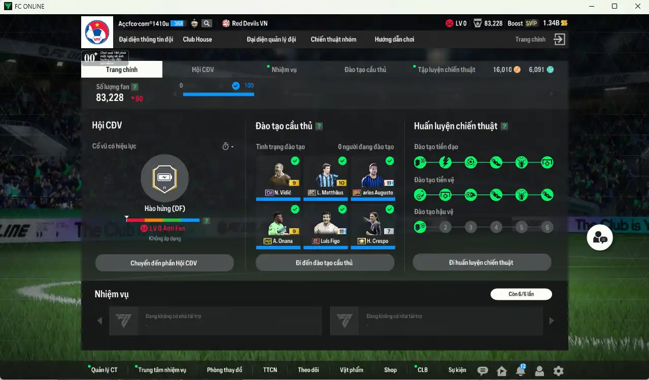 Ảnh Inter Milan 82.803b có Crespo ITM+7, Verón ITM+7, Perisic PTG+8, Figo CC+11 (bù), Calhanoglu SPT+7, Matthaus DC+10, Vieira UT+10, Augusto 23HW+11, Zanetti LN+11… Full miniface, còn rất nhiều thẻ GIẢM THUẾ vs coin ITM. HLV Xịn, dư nhiều CP, đã đào tạo full chỉ số ct