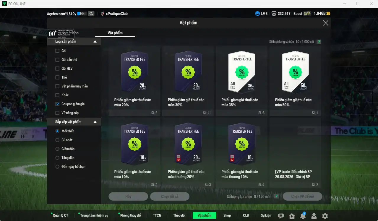 Ảnh Quốc Dân 20.840b dư 1b có CR6 WS+6, Yildiz 26TS+6, Beckenbauer WG+6, Matthaus DC+9, Kane DC+10, Rogério HW+11… Còn nhiều thẻ GIẢM THUẾ. HLV Xịn, dư nhiều CP, đã full đào tạo chiến thuật vs chỉ số ct