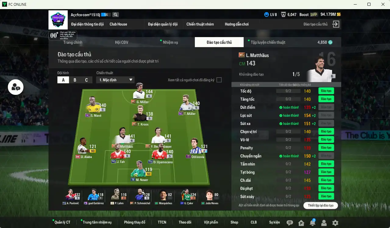 Ảnh Bayern Munich 7.245b có Matthaus WG+6, G. Muller WG+6, Mané UC, Beckenbauer WG, Upamecano 26TS, T. Muller UC… HLV Xịn