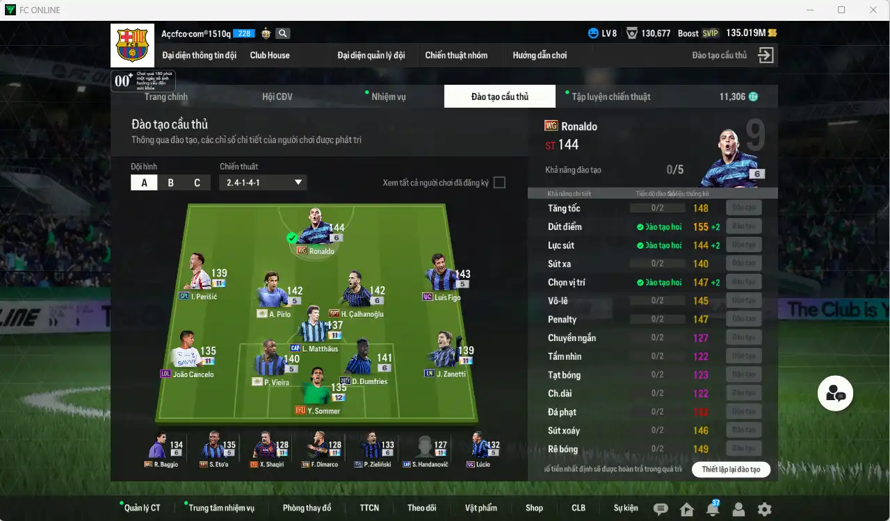 Ảnh Inter Milan 98.377b có Vieira ITM, Dumfries 26TY+6, Pirlo ITM, Figo UC, Ronaldo WG+6, Cancelo LOL+11, Matthaus CAP+11, Eto SPT, Perisic SPL+11, Calhanoglu SPT+6, Eto SPT, Baggio WG+6… Còn thẻ GIẢM THUẾ. HLV Xịn, gần full đào tạo chiến thuật