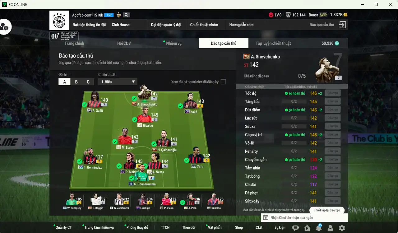 Ảnh AC Milan 57.687b dư 1,8b có Rivaldo ITM+6, Nesta ITM, Pirlo ITM, Sheva WG+7, Essien ITM+6, Gullit FAC+7, Calhanoglu SPT+6… Full miniface, còn thẻ GIẢM THUẾ. HLV Xịn, dư nhiều CP, đã full đào tạo chiến thuật vs chỉ số ct