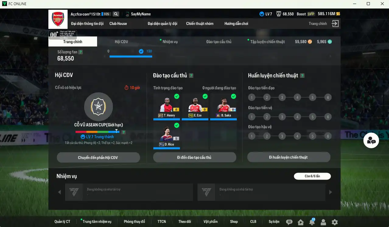 Ảnh Arsenal 7.277b có Eze 24EP+9, Rice 26TS, Saka HG+11, Saliba 26TS… Có thẻ đổi tên. HLV Xịn