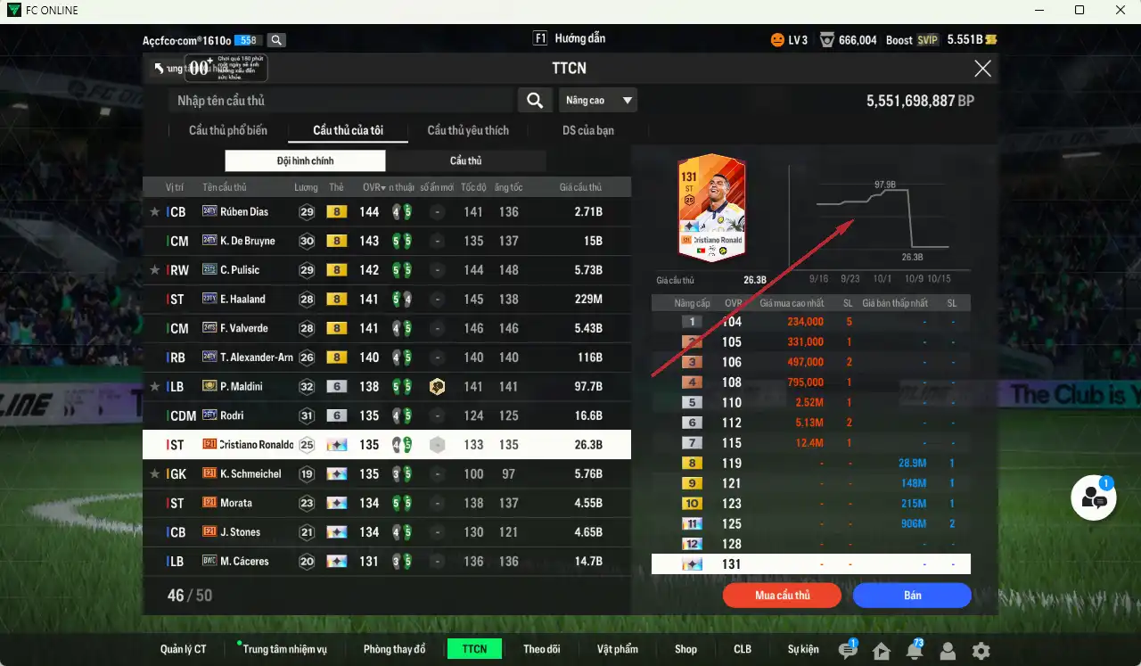 Ảnh [ACC Hiếm] Full mùa TOTY+8 vs TOTS+8 428.725b có Mbappé 24TY, H. Son 25TY, Messi 26TY, K. De Bruyne 24TY, Pulisic 25TS, Valverde 24TS, Haaland 23TY, Dias 23TY, Van de Ven 26TY… Full miniface, còn nhiều thẻ GIẢM THUẾ. HLV Siêu Xịn, đã full đào tạo chiến thuật lẫn chỉ số cầu thủ, còn rất nhiều CP và TC