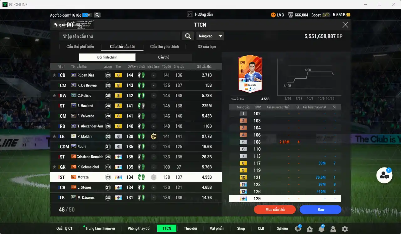 Ảnh [ACC Hiếm] Full mùa TOTY+8 vs TOTS+8 428.725b có Mbappé 24TY, H. Son 25TY, Messi 26TY, K. De Bruyne 24TY, Pulisic 25TS, Valverde 24TS, Haaland 23TY, Dias 23TY, Van de Ven 26TY… Full miniface, còn nhiều thẻ GIẢM THUẾ. HLV Siêu Xịn, đã full đào tạo chiến thuật lẫn chỉ số cầu thủ, còn rất nhiều CP và TC