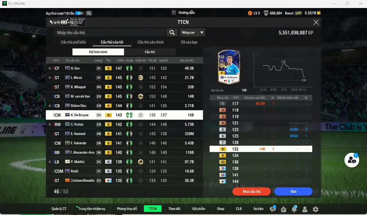 Ảnh [ACC Hiếm] Full mùa TOTY+8 vs TOTS+8 428.725b có Mbappé 24TY, H. Son 25TY, Messi 26TY, K. De Bruyne 24TY, Pulisic 25TS, Valverde 24TS, Haaland 23TY, Dias 23TY, Van de Ven 26TY… Full miniface, còn nhiều thẻ GIẢM THUẾ. HLV Siêu Xịn, đã full đào tạo chiến thuật lẫn chỉ số cầu thủ, còn rất nhiều CP và TC
