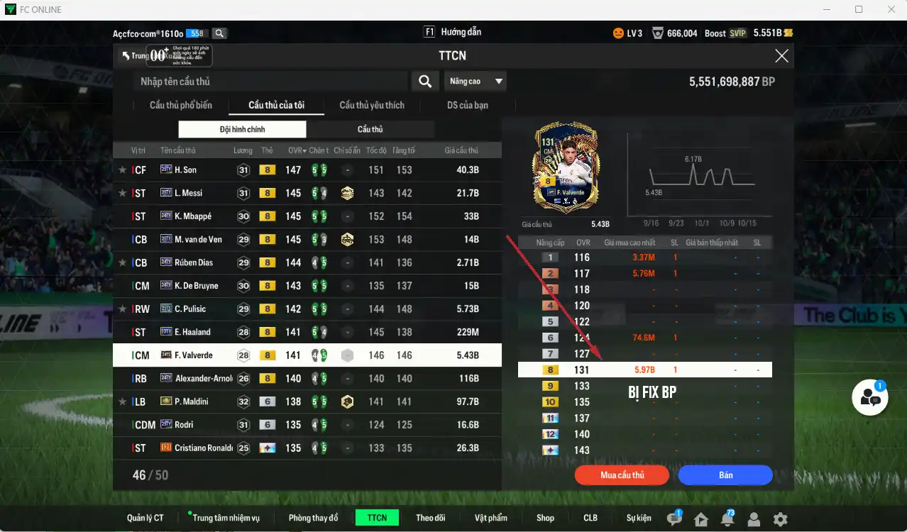 Ảnh [ACC Hiếm] Full mùa TOTY+8 vs TOTS+8 428.725b có Mbappé 24TY, H. Son 25TY, Messi 26TY, K. De Bruyne 24TY, Pulisic 25TS, Valverde 24TS, Haaland 23TY, Dias 23TY, Van de Ven 26TY… Full miniface, còn nhiều thẻ GIẢM THUẾ. HLV Siêu Xịn, đã full đào tạo chiến thuật lẫn chỉ số cầu thủ, còn rất nhiều CP và TC