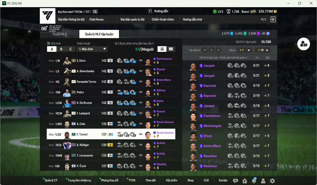 Ảnh Chelsea 127.190b có Sheva ITM, Torres ITM+6, Eto ITM, Lampard ITM+6, Pedro WS+7, De Bruyne UC…Còn thẻ GIẢM THUẾ. HLV tạm