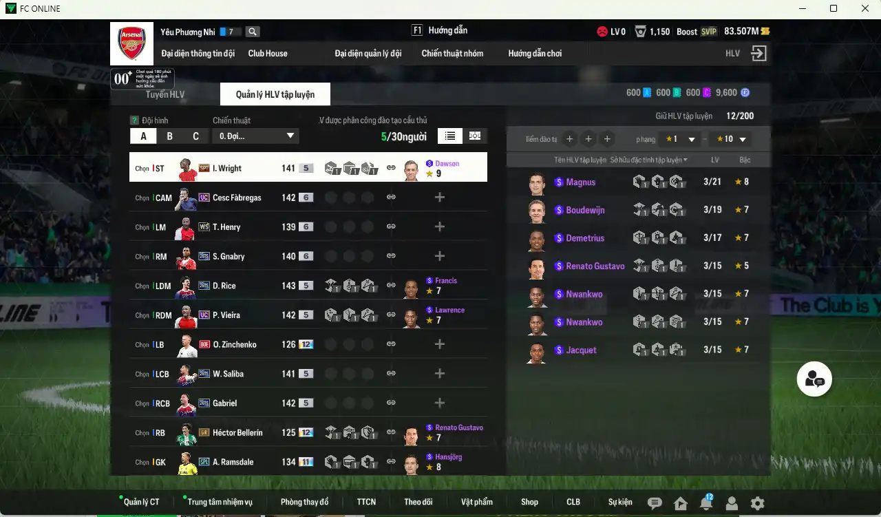 Ảnh Arsenal 11.011b có Gnabry 26TS+6, Henry WS+6, Rice 26TS, Gabriel 26TS, Vieira UC, Cesc UC+6, Wright SPT, Saliba 26TS… Còn nhiều thẻ GIẢM THUẾ