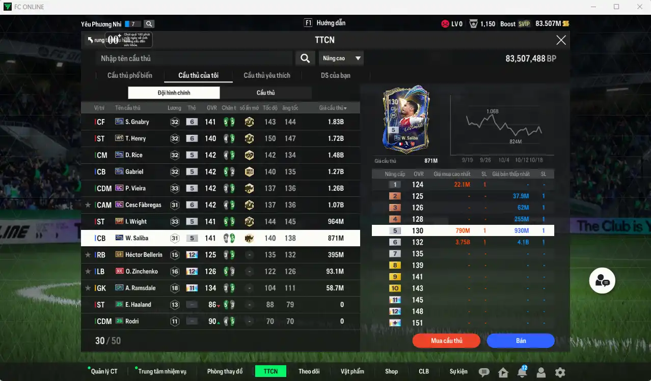 Ảnh Arsenal 11.011b có Gnabry 26TS+6, Henry WS+6, Rice 26TS, Gabriel 26TS, Vieira UC, Cesc UC+6, Wright SPT, Saliba 26TS… Còn nhiều thẻ GIẢM THUẾ